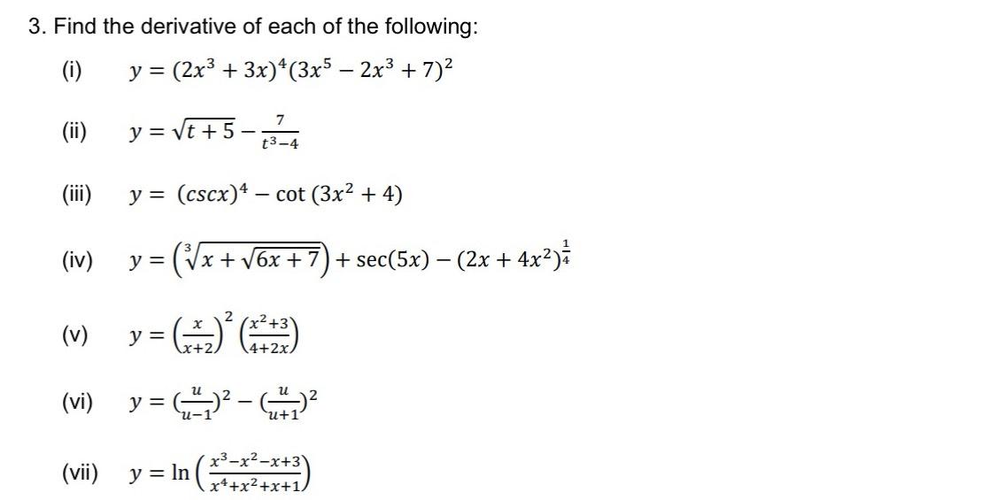 find the derivative of y 4x 2 2x 5 3