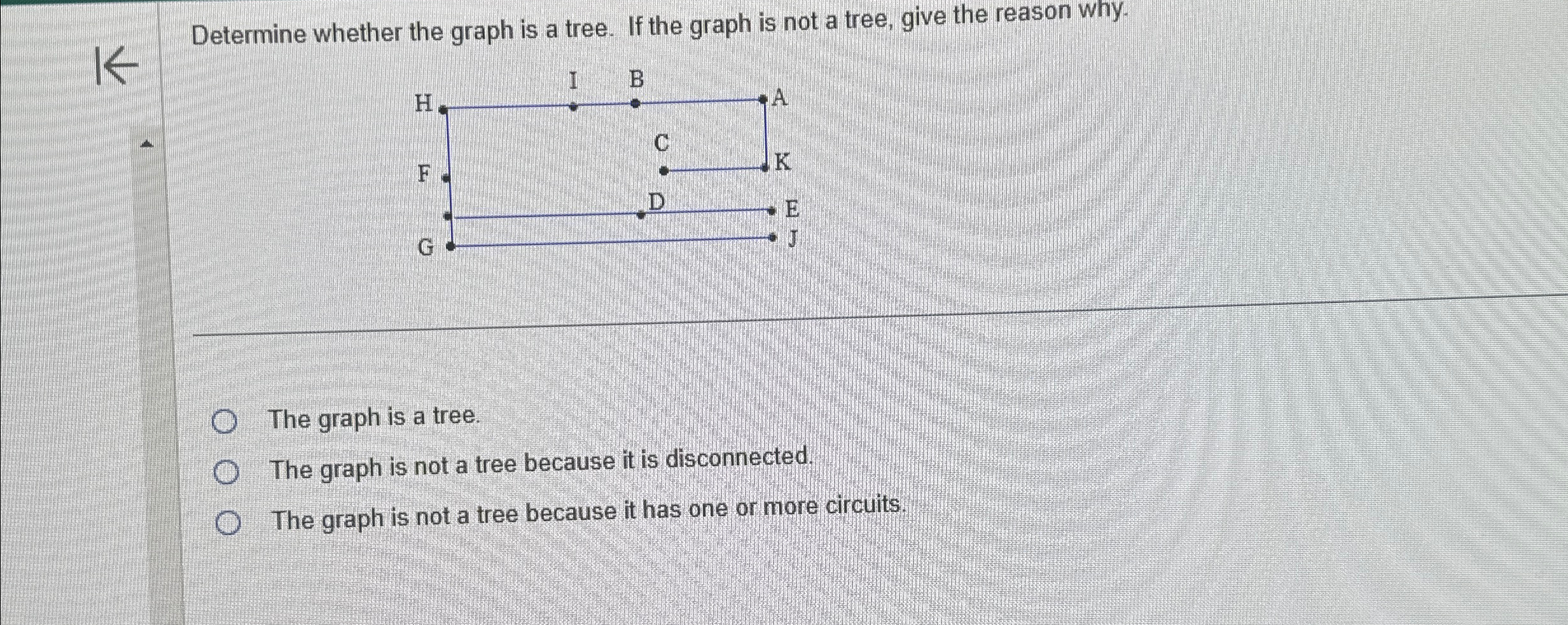 Solved Determine whether the graph is a tree. If the graph | Chegg.com