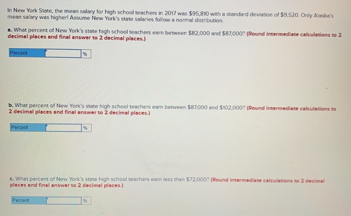 Solved In New York State The Mean Salary For High School Chegg