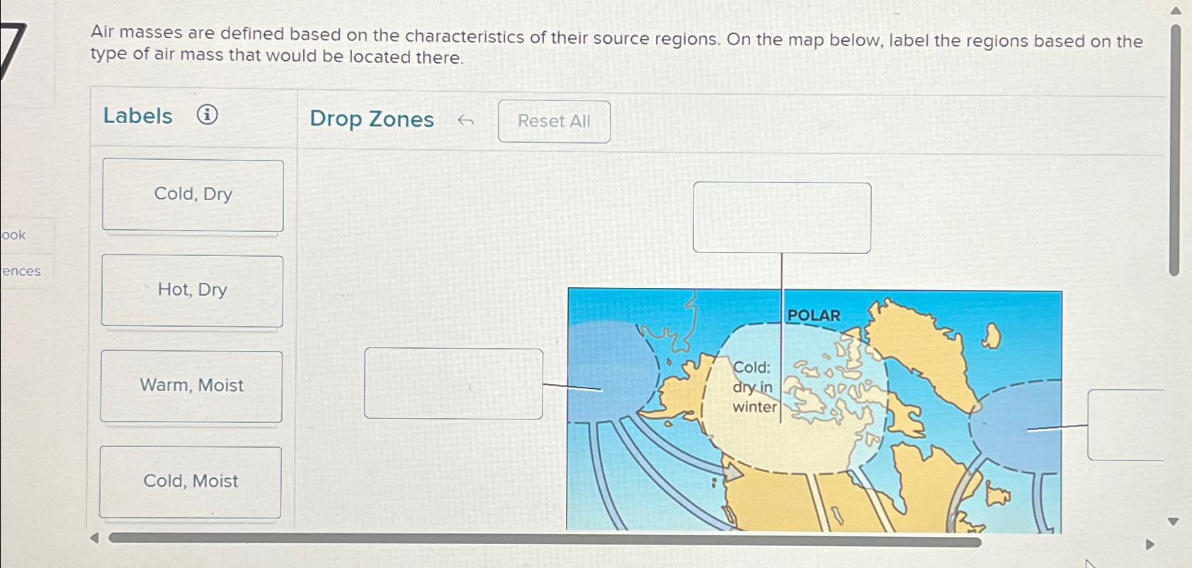 Solved Air masses are defined based on the characteristics | Chegg.com