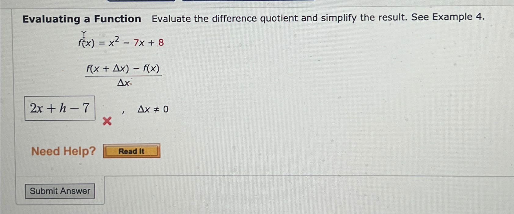 Solved Evaluating a Function Evaluate the difference | Chegg.com