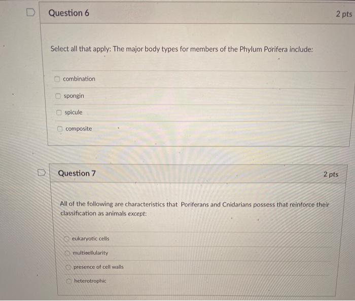 Solved Question 6 2 Pts Select All That Apply The Major