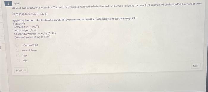 Solved On your own paper, plot these points. Then use the | Chegg.com