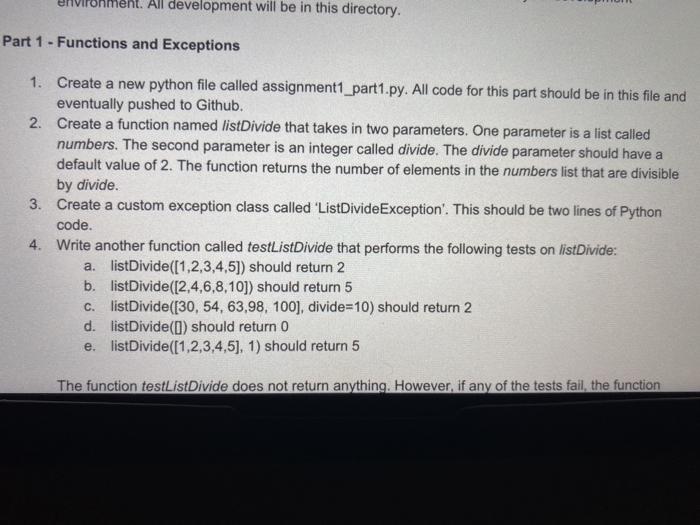 Solved All development will be in this directory. Part 1 - | Chegg.com