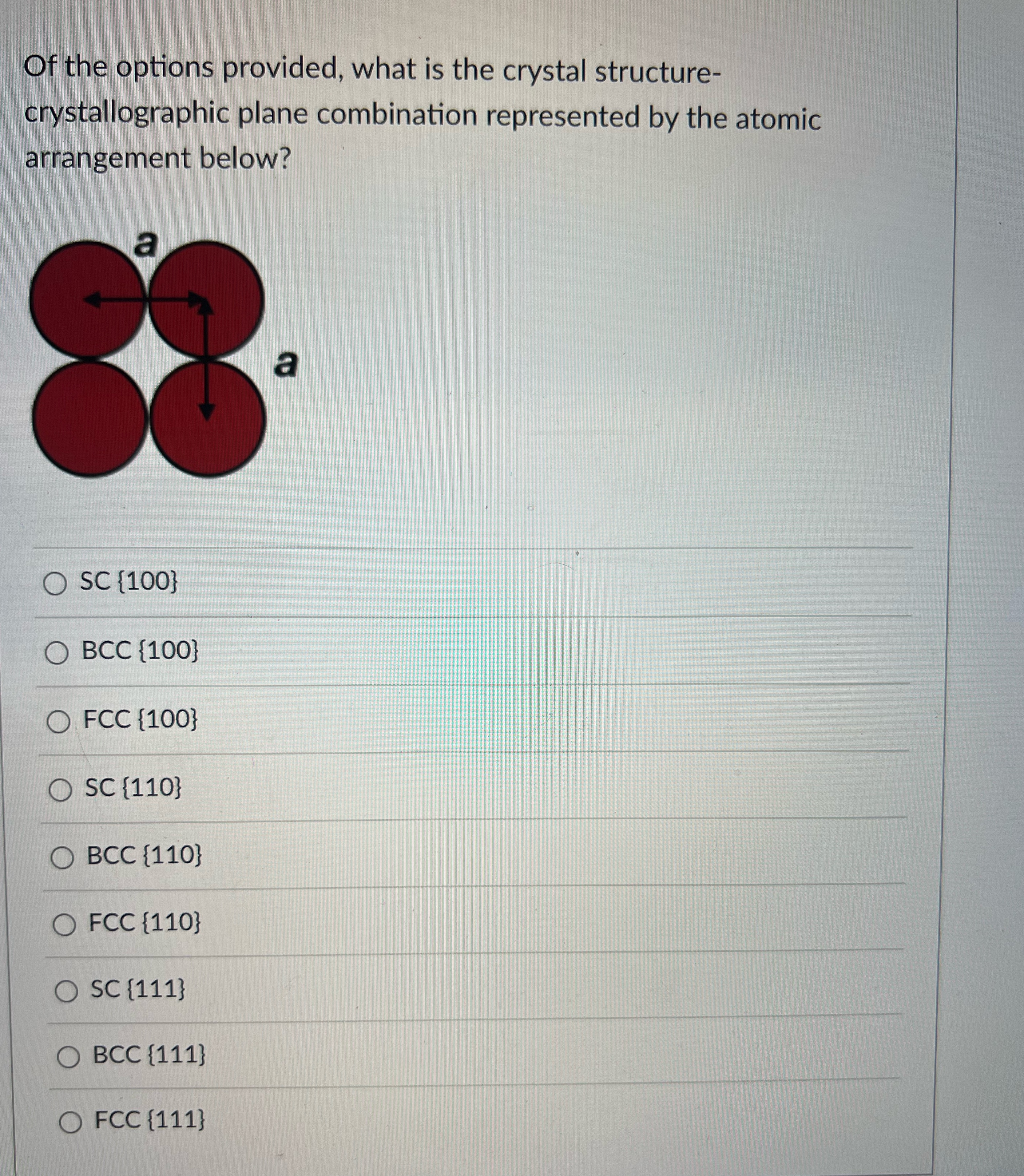 Solved Of the options provided, what is the crystal | Chegg.com