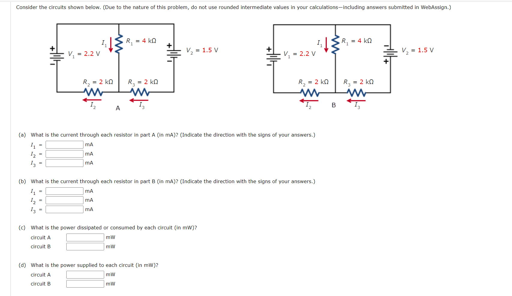 Solved (a) ﻿What is the current through each resistor in | Chegg.com