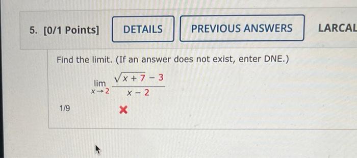 Solved Find the limit. (If an answer does not exist, enter | Chegg.com