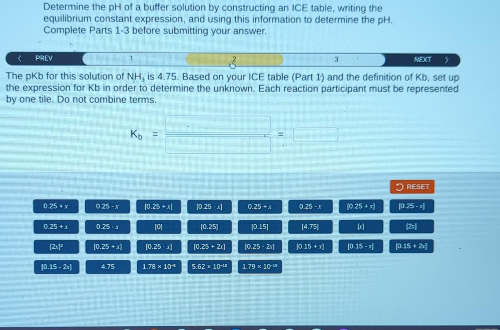 Solved Determine the pH of a buffer solution by constructing | Chegg.com