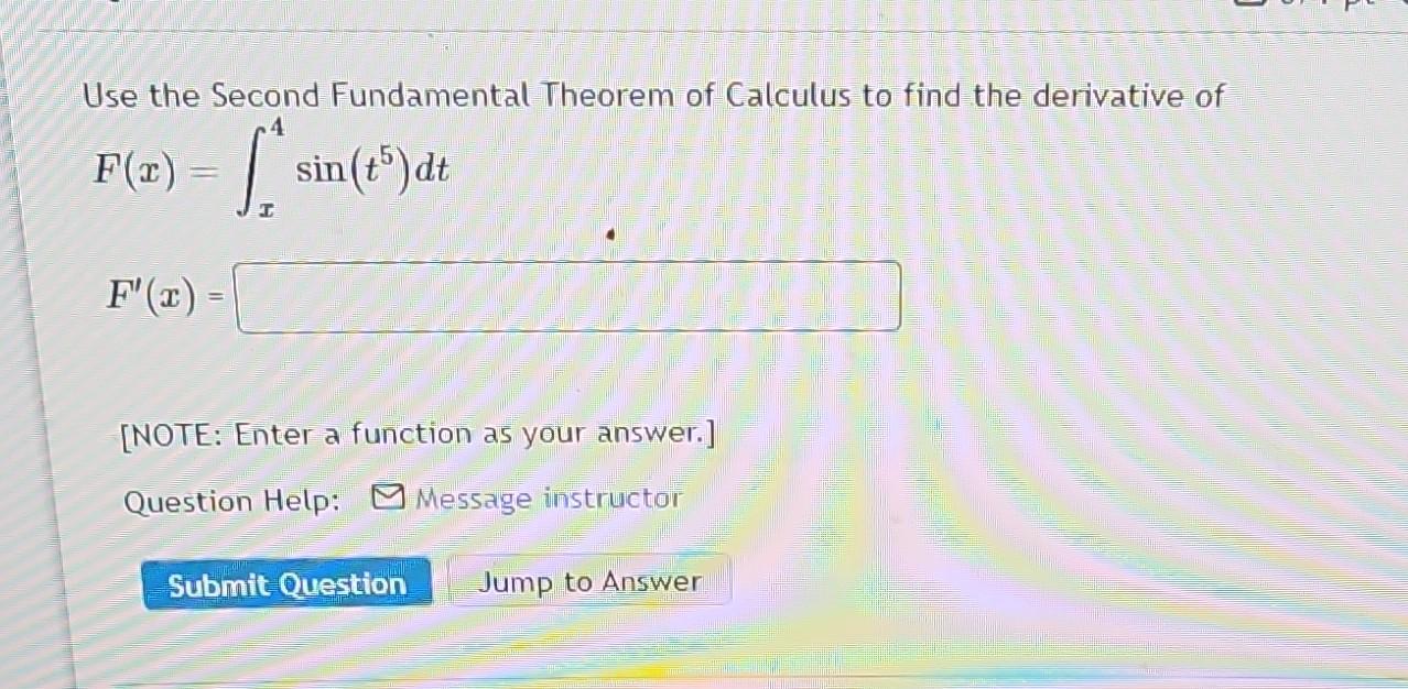 second fundamental theorem of calculus homework answers