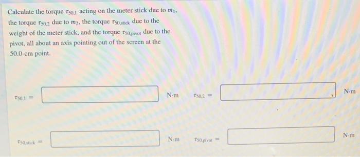 Solved phar 50.0 cm d A 50.0-3 meter stick is balanced at | Chegg.com