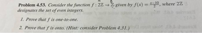 Solved Problem 4.53. Consider the function f: 22+ given by | Chegg.com