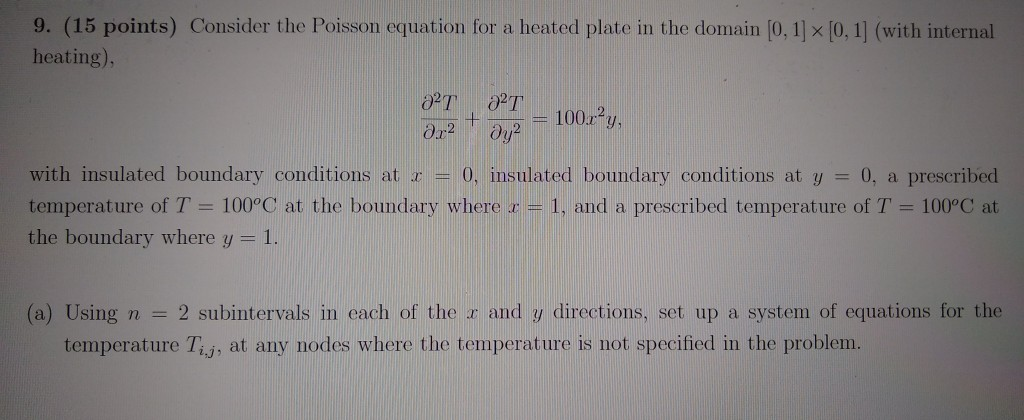 Solved 9. (15 points) Consider the Poisson equation for a | Chegg.com