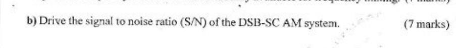 Solved b) Drive the signal to noise ratio (S/N) of the | Chegg.com