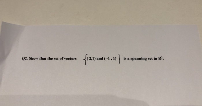 Solved Q2. Show that the set of vectors a spanning set in R. | Chegg.com