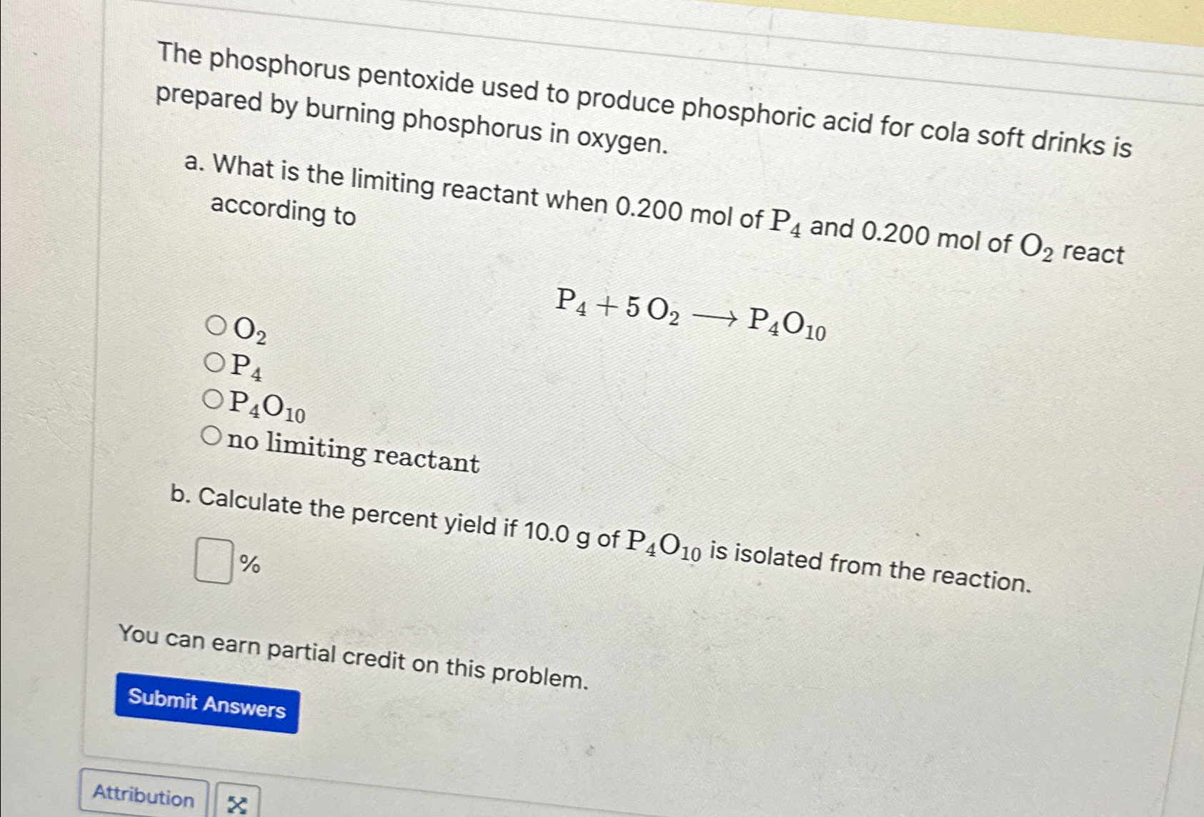 Solved The phosphorus pentoxide used to produce phosphoric | Chegg.com
