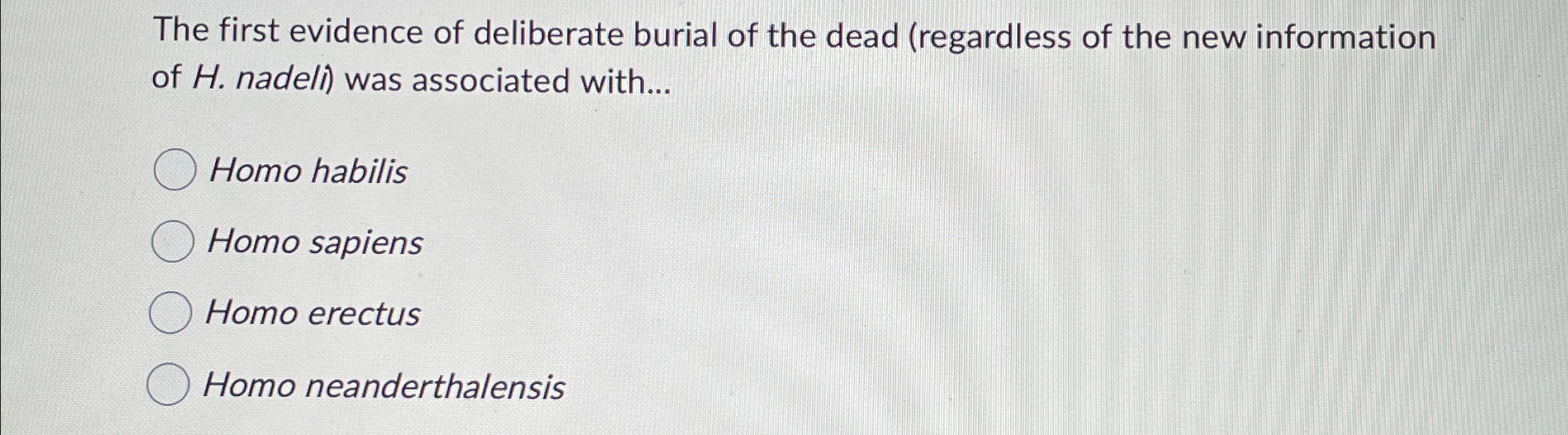 Solved The first evidence of deliberate burial of the dead