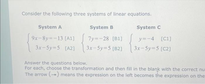 Solved Consider The Following Three Systems Of Linear | Chegg.com