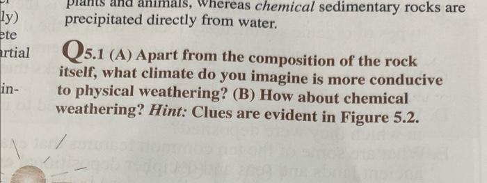 Solved precipitated directly from water. 5.1 (A) Apart from | Chegg.com