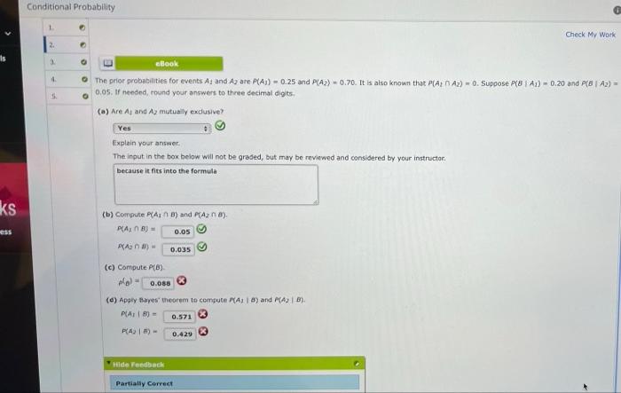 Solved Conditional Probability 1 Check My Work 2. is o 1 5. | Chegg.com