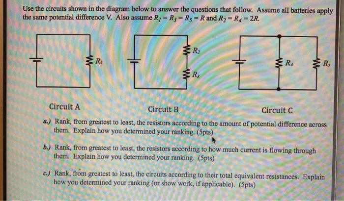 Solved Use the circuits shown in the diagram below to answer | Chegg.com
