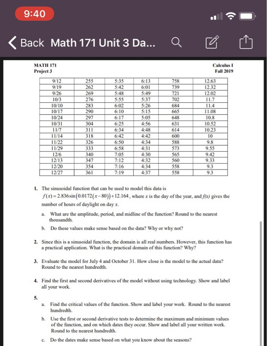 9 40 Back Math 171 Unit 3 Da Q U U Microsoft Chegg Com