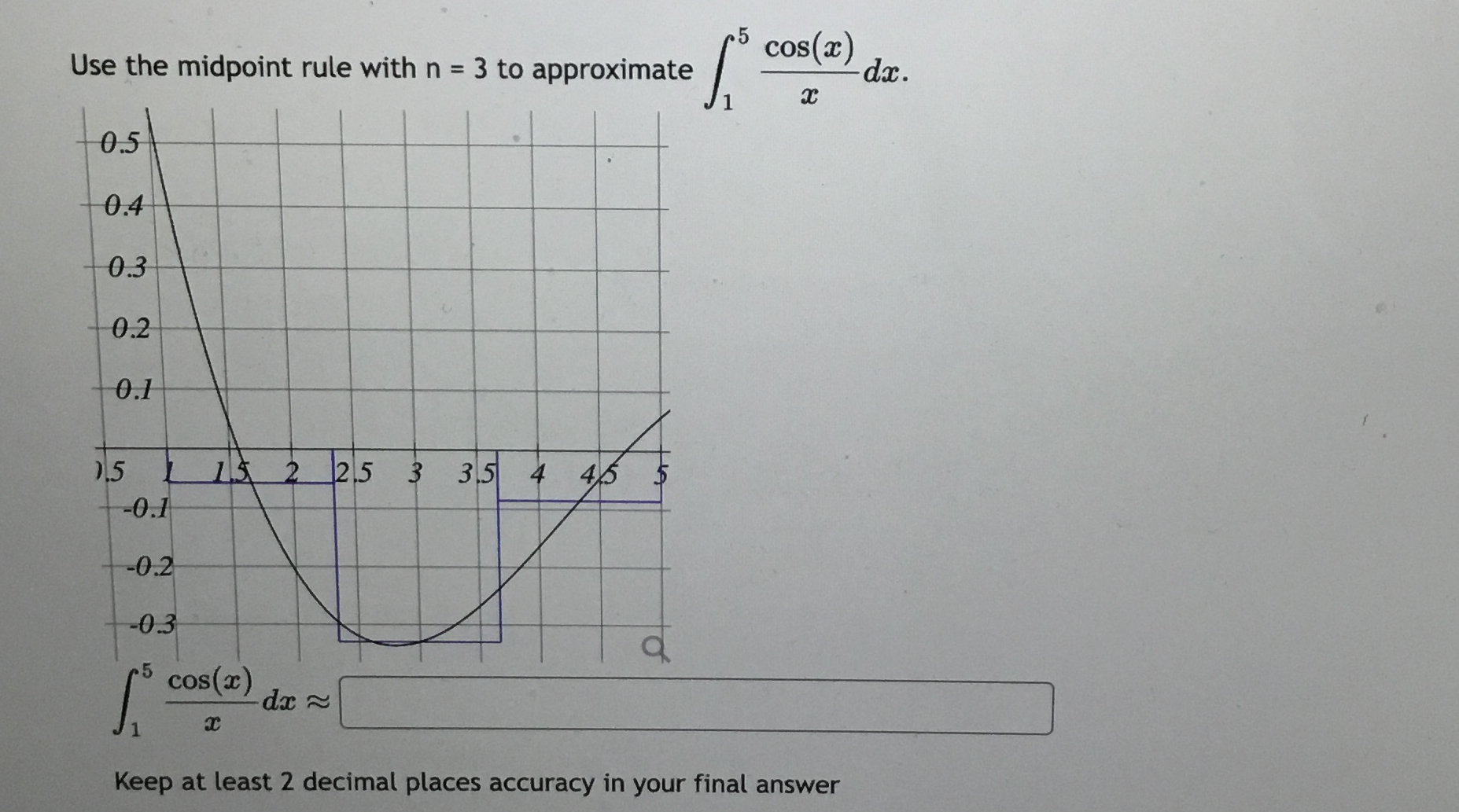 Solved Use the midpoint rule with n=3 ﻿to approximate | Chegg.com