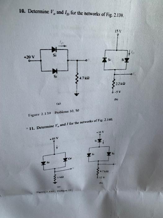 Solved 10. Determine VO and ID for the networks of Fig.
