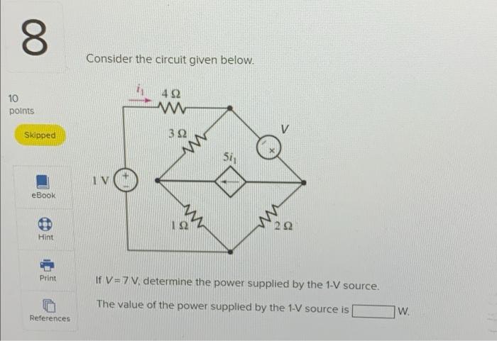 Solved 6 Consider the circuit given below. 312 10 points | Chegg.com