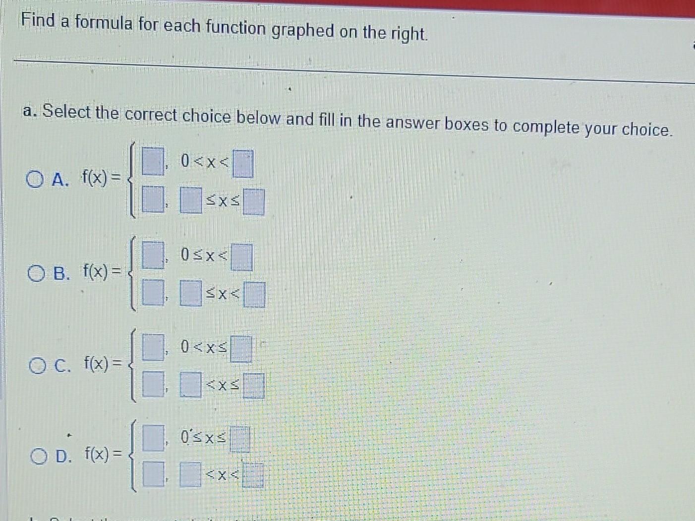 Solved Find a formula for each function graphed on the | Chegg.com