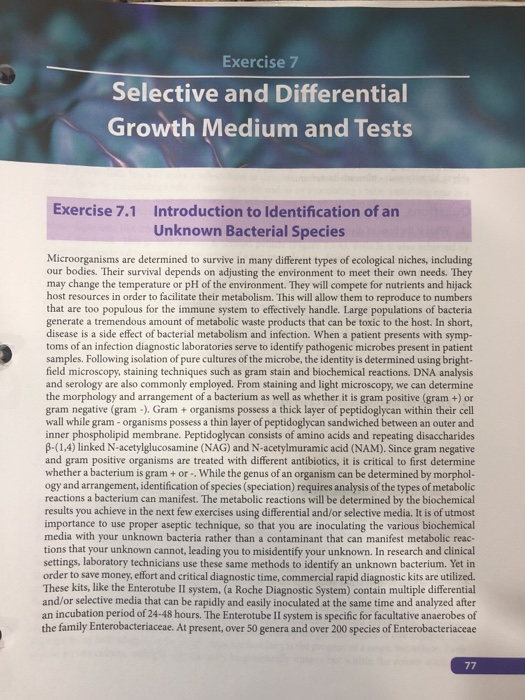 Solved Exercise 7 Selective and Differential Growth Medium