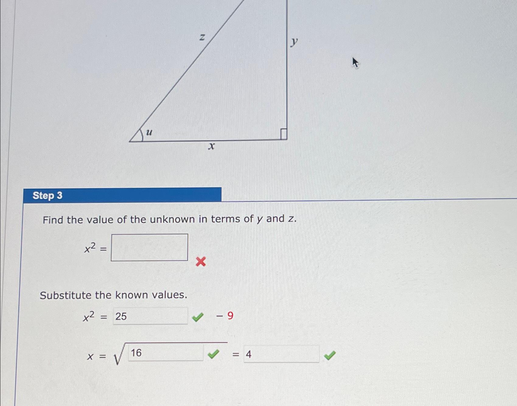 Step 3Find the value of the unknown in terms of y | Chegg.com