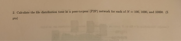 Solved 2. File distribution time: Server-Client vs. P2P (10 | Chegg.com