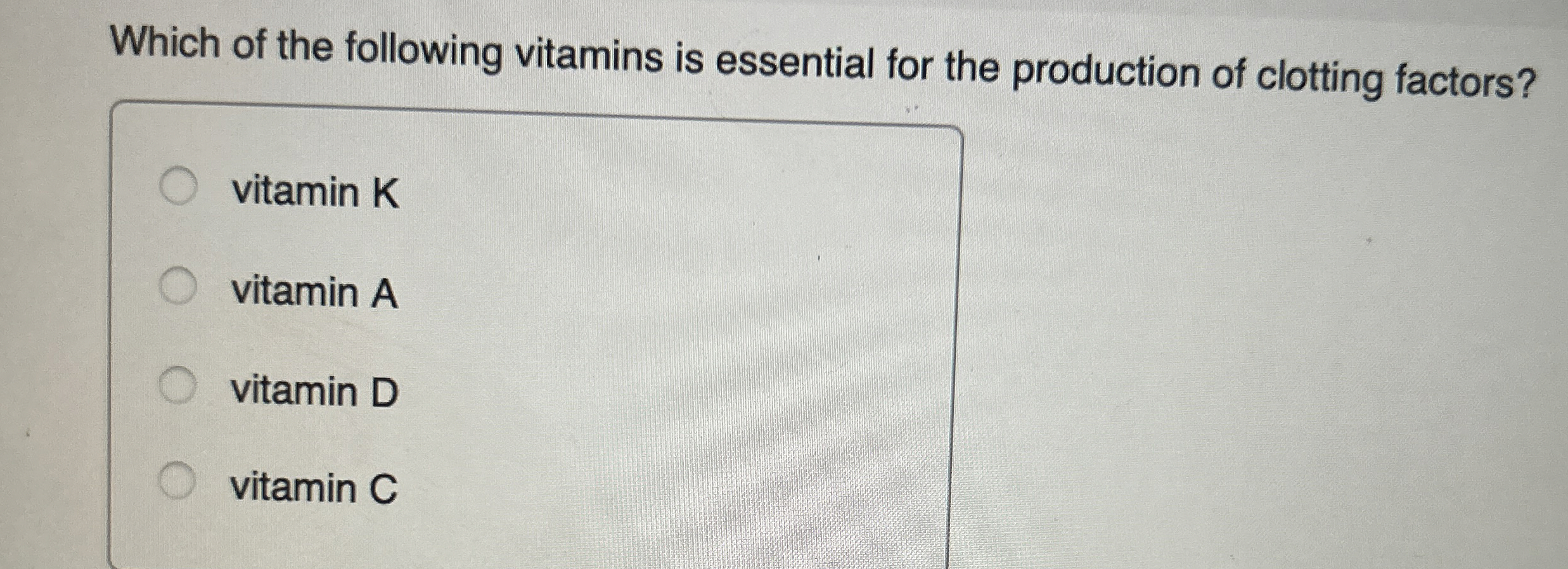 Solved Which of the following vitamins is essential for the