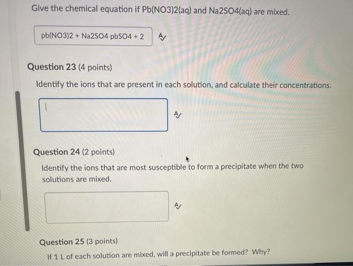 Solved Give The Chemical Equation If Pb(NO3)2(aq) And | Chegg.com