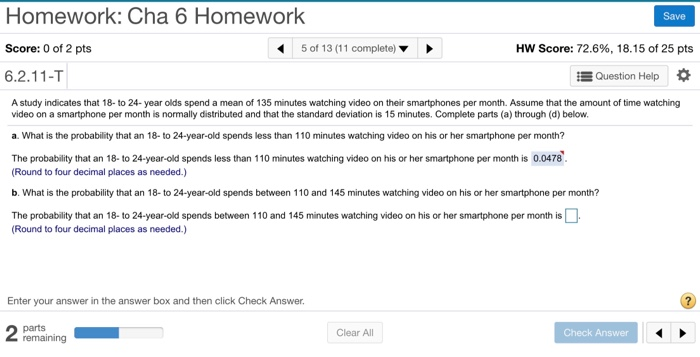 Solved Homework: Cha 6 Homework Save Score: 0 of 2 pts 5 of | Chegg.com