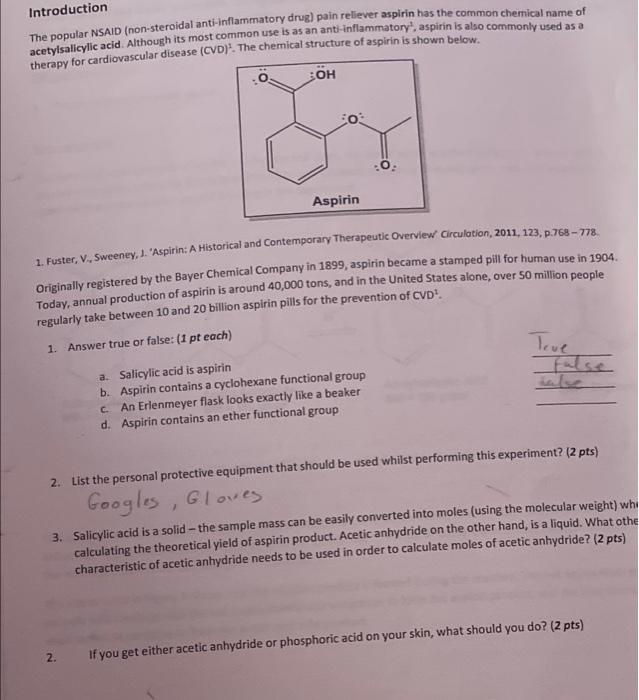 Solved Introduction The Popular NSAID Non Steroidal Chegg Com   Image