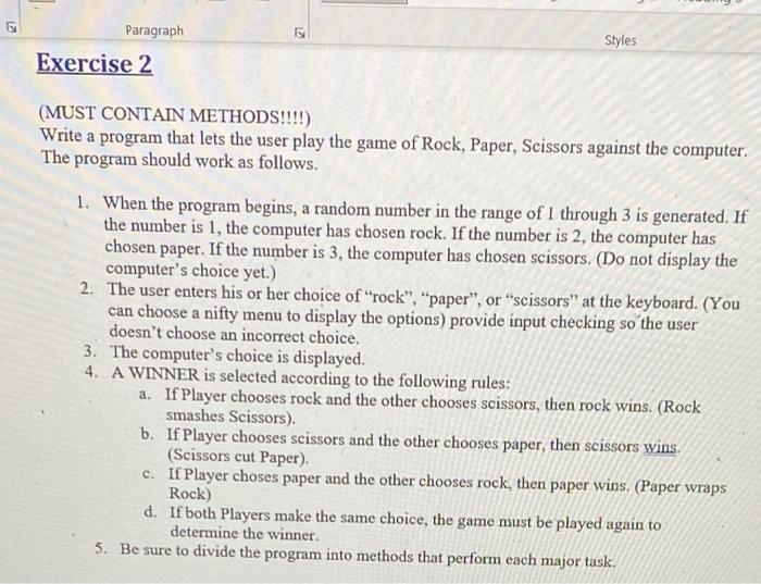 Solved must be in java and contain methods (please make sure | Chegg.com