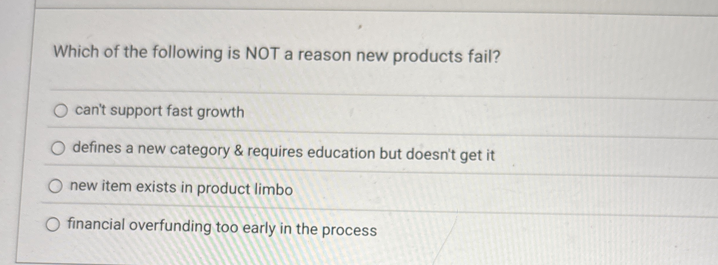 Solved Which of the following is NOT a reason new products | Chegg.com