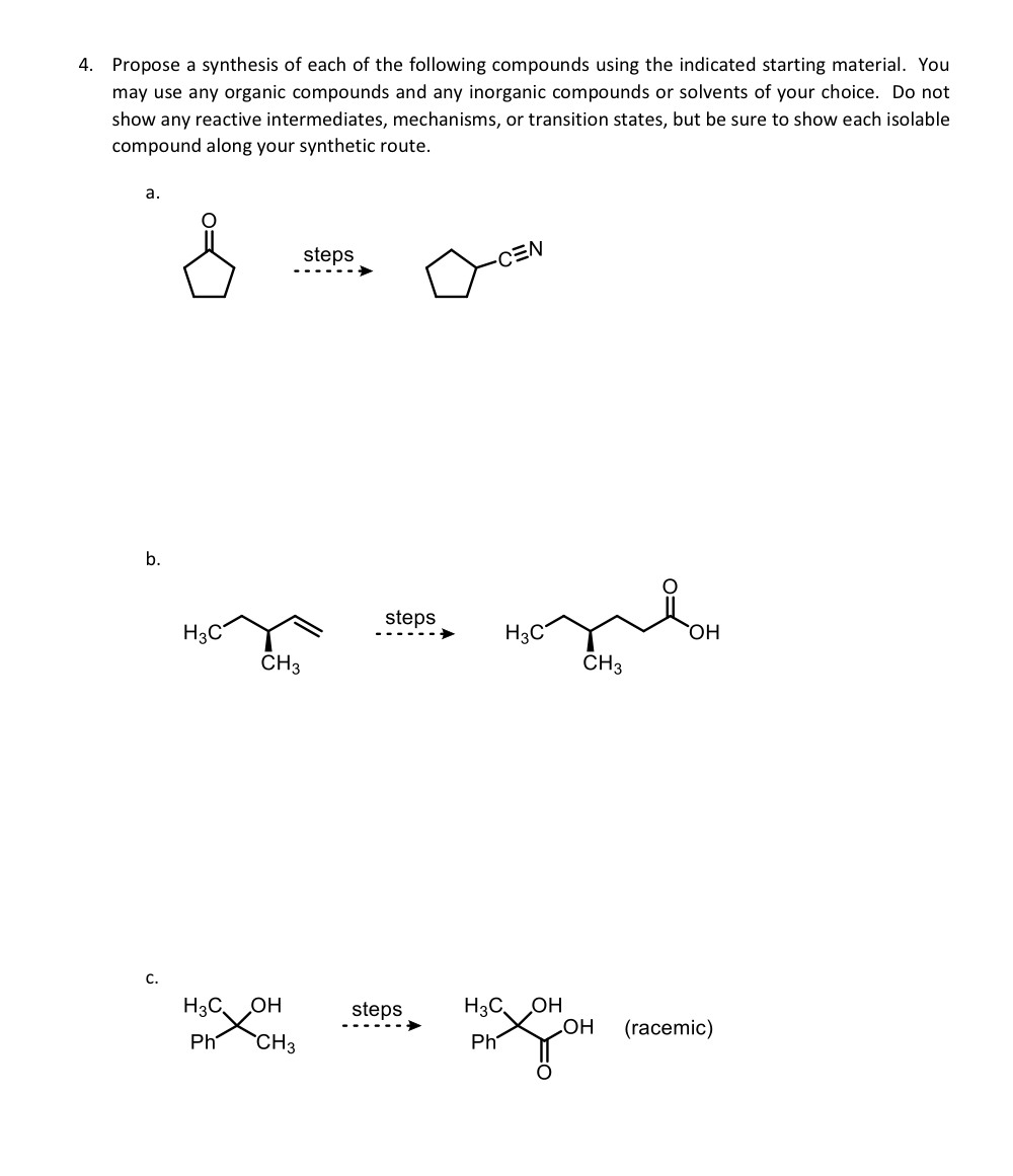 Solved Propose a synthesis of each of the following | Chegg.com