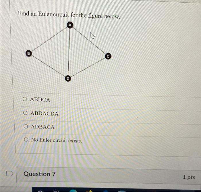 Solved Find an Euler circuit for the figure below. C 0 O | Chegg.com