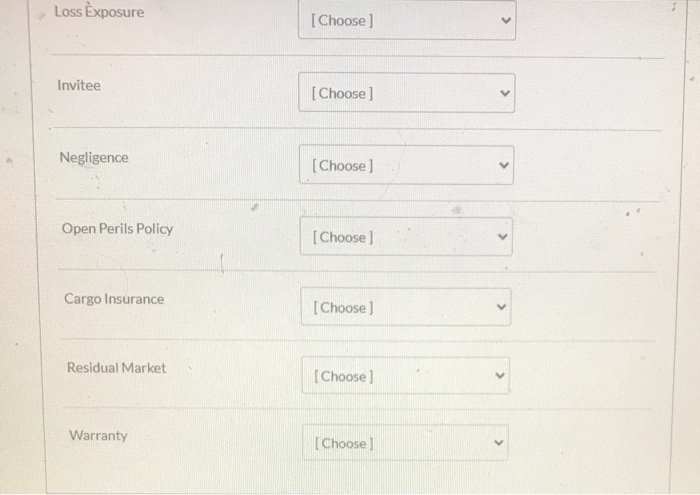 Match Each Term With The Correct Definition Risk Chegg Com