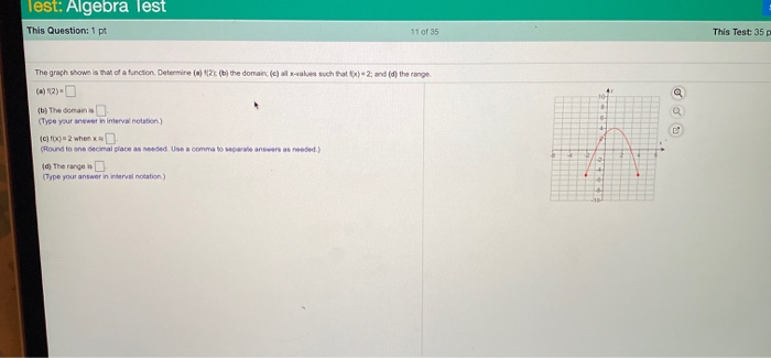 Solved This Question: 1 pt 10 of 35 10 The graph of a | Chegg.com