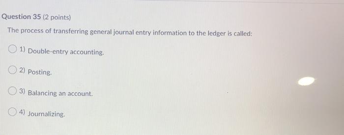 Solved Question 35 (2 points) The process of transferring | Chegg.com