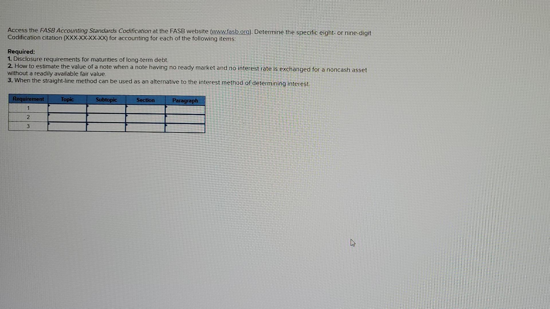 Solved Access The FASB Accounting Standards Codification At | Chegg.com