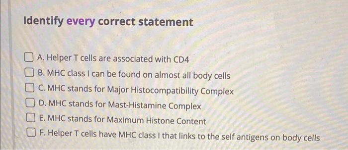 helper t cells and mhc class 2