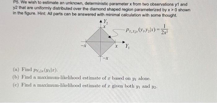 Solved P5. We wish to estimate an unknown, deterministic | Chegg.com