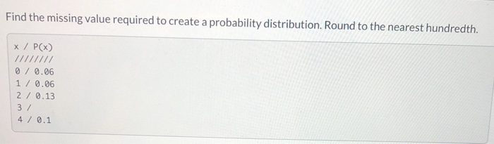 Solved Find the missing value required to create a | Chegg.com