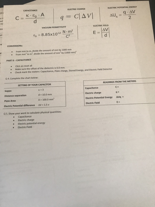 Solved . Google "Phet capacitor lab" PART ICAPACITOR • Go