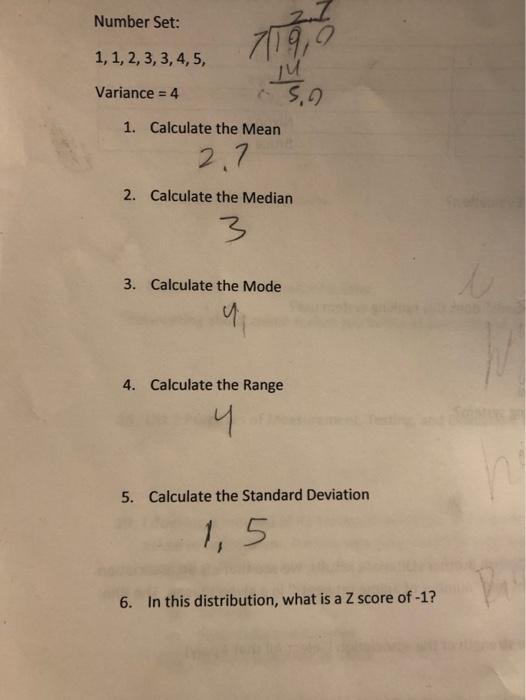 calculate the mean of the data 1 2 3 4 and 5