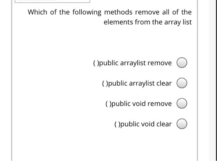 Solved Which of the following methods remove all of the | Chegg.com